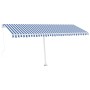Toldo retráctil manual con LED azul y blanco 500x300 cm de vidaXL, Toldos - Ref: Foro24-3069581, Precio: 540,07 €, Descuento: %