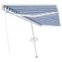 Toldo retráctil manual con LED azul y blanco 500x300 cm de vidaXL, Toldos - Ref: Foro24-3069581, Precio: 531,21 €, Descuento: %