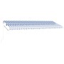 Toldo retráctil manual con LED azul y blanco 500x300 cm de vidaXL, Toldos - Ref: Foro24-3069581, Precio: 540,07 €, Descuento: %