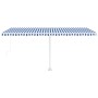 Toldo retráctil manual con LED azul y blanco 500x300 cm de vidaXL, Toldos - Ref: Foro24-3069581, Precio: 540,07 €, Descuento: %