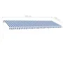 Toldo retráctil manual con LED azul y blanco 500x300 cm de vidaXL, Toldos - Ref: Foro24-3069581, Precio: 531,21 €, Descuento: %