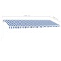 Toldo retráctil manual con LED azul y blanco 500x300 cm de vidaXL, Toldos - Ref: Foro24-3069581, Precio: 540,07 €, Descuento: %