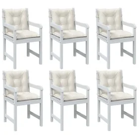 Cojines silla respaldo bajo 6 ud tela crema melange 100x50x7 cm de vidaXL, Cojines para sillas y sofás - Ref: Foro24-4002387,...