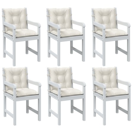 Cojines silla respaldo bajo 6 ud tela crema melange 100x50x7 cm de vidaXL, Cojines para sillas y sofás - Ref: Foro24-4002387,...