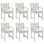 Cojines silla respaldo bajo 6 ud tela crema melange 100x50x7 cm de vidaXL, Cojines para sillas y sofás - Ref: Foro24-4002387,...