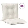 Cojines silla respaldo bajo 6 ud tela crema melange 100x50x7 cm de vidaXL, Cojines para sillas y sofás - Ref: Foro24-4002387,...