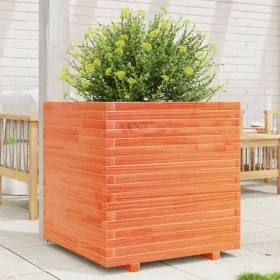 Jardinera madera maciza de pino marrón cera 70x70x72 cm de vidaXL, Maceteros y jardineras - Ref: Foro24-3282621, Precio: 254,...