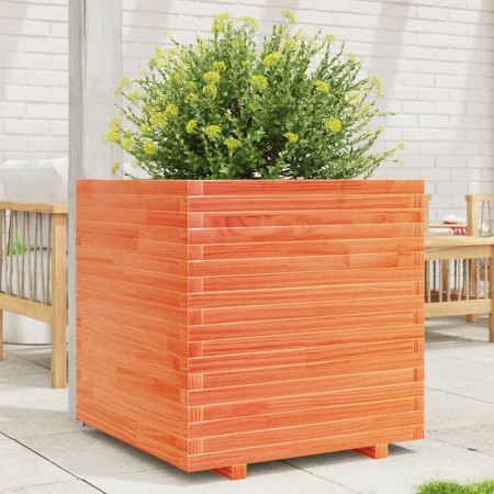 Jardinera madera maciza de pino marrón cera 70x70x72 cm de vidaXL, Maceteros y jardineras - Ref: Foro24-3282621, Precio: 257,...