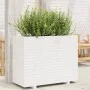 Jardinera de madera maciza de pino blanca 90x40x72 cm de vidaXL, Maceteros y jardineras - Ref: Foro24-3282635, Precio: 236,35...