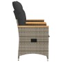 Sofá de jardín reclinable de 2 plazas con mesa ratán PE gris de vidaXL, Sofás de exterior - Ref: Foro24-365721, Precio: 263,4...