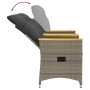 Sofá de jardín reclinable de 2 plazas con mesa ratán PE gris de vidaXL, Sofás de exterior - Ref: Foro24-365721, Precio: 263,4...