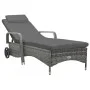 Tumbona con ruedas de ratán sintético gris antracita de vidaXL, Tumbonas - Ref: Foro24-49497, Precio: 242,02 €, Descuento: %