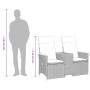 Sofá de jardín reclinable de 2 plazas con mesa ratán PE gris de vidaXL, Sofás de exterior - Ref: Foro24-365721, Precio: 263,4...