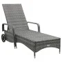 Tumbona con ruedas de ratán sintético gris antracita de vidaXL, Tumbonas - Ref: Foro24-49497, Precio: 242,02 €, Descuento: %