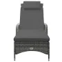 Tumbona con ruedas de ratán sintético gris antracita de vidaXL, Tumbonas - Ref: Foro24-49497, Precio: 242,02 €, Descuento: %