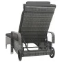 Tumbona con ruedas de ratán sintético gris antracita de vidaXL, Tumbonas - Ref: Foro24-49497, Precio: 242,02 €, Descuento: %
