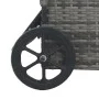 Tumbona con ruedas de ratán sintético gris antracita de vidaXL, Tumbonas - Ref: Foro24-49497, Precio: 242,02 €, Descuento: %