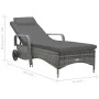 Tumbona con ruedas de ratán sintético gris antracita de vidaXL, Tumbonas - Ref: Foro24-49497, Precio: 242,02 €, Descuento: %