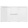 Aparador de madera de ingeniería gris brillante 120x36x69 cm de vidaXL, Aparadores - Ref: Foro24-801847, Precio: 138,90 €, De...