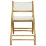 Sillas de bistró plegables con cojines 2 uds bambú blanco crema de vidaXL, Sillas de jardín - Ref: Foro24-365871, Precio: 128...