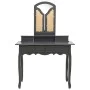Schminktisch und Hocker aus grauem Paulownia-Holz, 100 x 40 x 146 cm von vidaXL, Schlafzimmerkommoden - Ref: Foro24-289325, P...
