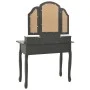 Schminktisch und Hocker aus grauem Paulownia-Holz, 100 x 40 x 146 cm von vidaXL, Schlafzimmerkommoden - Ref: Foro24-289325, P...