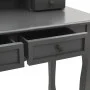 Schminktisch und Hocker aus grauem Paulownia-Holz, 100 x 40 x 146 cm von vidaXL, Schlafzimmerkommoden - Ref: Foro24-289325, P...