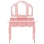 Set de tocador y taburete madera paulownia rosa 100x40x146 cm de vidaXL, Tocadores para dormitorios - Ref: Foro24-289323, Pre...
