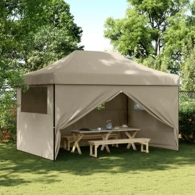 Pop-Up folding party tent with 4 taupe side walls by vidaXL, Tents and gazebos - Ref: Foro24-4004978, Price: 172,98 €, Discou...