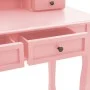Set de tocador y taburete madera paulownia rosa 100x40x146 cm de vidaXL, Tocadores para dormitorios - Ref: Foro24-289323, Pre...