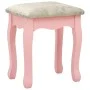 Set de tocador y taburete madera paulownia rosa 100x40x146 cm de vidaXL, Tocadores para dormitorios - Ref: Foro24-289323, Pre...