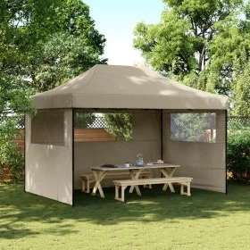 Pop-Up-Faltpartyzelt mit 3 taupefarbenen Seitenwänden von vidaXL, Zelte und Pavillons - Ref: Foro24-4005018, Preis: 163,59 €,...