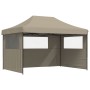 Tienda de fiesta plegable Pop-Up con 3 paredes laterales taupe de vidaXL, Carpas y cenadores - Ref: Foro24-4005018, Precio: 1...