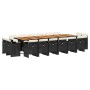 Set de muebles jardín 17 pzas con cojines ratán sintético negro de vidaXL, Conjuntos de jardín - Ref: Foro24-3277838, Precio:...