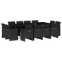 Set comedor de jardín con cojines 13 pzas ratán sintético negro de vidaXL, Conjuntos de jardín - Ref: Foro24-3277806, Precio:...