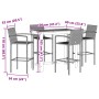 Mesa y taburetes de jardín 5 pzas madera acacia ratán PE gris de vidaXL, Conjuntos de jardín - Ref: Foro24-3295290, Precio: 4...