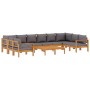 Set de sofás de jardín con cojines 8 pzas madera maciza acacia de vidaXL, Conjuntos de jardín - Ref: Foro24-3214866, Precio: ...