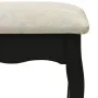 Juego de tocador y taburete madera paulownia negro 50x59x136 cm de vidaXL, Tocadores para dormitorios - Ref: Foro24-289312, P...
