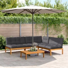 Garden pallet sofa set and cushions 4 pieces acacia wood by vidaXL, Outdoor sofas - Ref: Foro24-3209457, Price: 701,33 €, Dis...