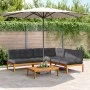Garden pallet sofa set and cushions 4 pieces acacia wood by vidaXL, Outdoor sofas - Ref: Foro24-3209457, Price: 701,33 €, Dis...