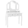 Dressing table set with white paulownia wood and stool, measuring 100x40x146cm. by vidaXL, Bedroom Dressers - Ref: Foro24-289...