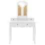 Dressing table set with white paulownia wood and stool, measuring 100x40x146cm. by vidaXL, Bedroom Dressers - Ref: Foro24-289...