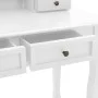 Dressing table set with white paulownia wood and stool, measuring 100x40x146cm. by vidaXL, Bedroom Dressers - Ref: Foro24-289...