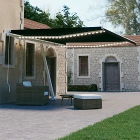 Toldo retráctil manual con LED gris antracita 450x300 cm de vidaXL, Toldos - Ref: Foro24-3069564, Precio: 500,50 €, Descuento: %