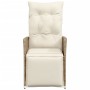 Silla de jardín reclinable con cojines ratán sintético beige de vidaXL, Sillas de jardín - Ref: Foro24-365662, Precio: 140,29...