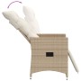 Silla de jardín reclinable con cojines ratán sintético beige de vidaXL, Sillas de jardín - Ref: Foro24-365662, Precio: 140,29...