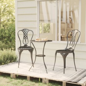 Mesa y sillas de bistró 3 piezas aluminio fundido negro de vidaXL, Conjuntos de jardín - Ref: Foro24-317754, Precio: 197,69 €...