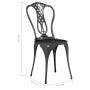 Mesa y sillas de bistró 3 piezas aluminio fundido negro de vidaXL, Conjuntos de jardín - Ref: Foro24-317754, Precio: 197,69 €...