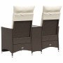 Sofá de jardín reclinable de 2 plazas con mesa ratán PE marrón de vidaXL, Sofás de exterior - Ref: Foro24-365716, Precio: 233...