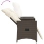 Sofá de jardín reclinable de 2 plazas con mesa ratán PE marrón de vidaXL, Sofás de exterior - Ref: Foro24-365716, Precio: 233...